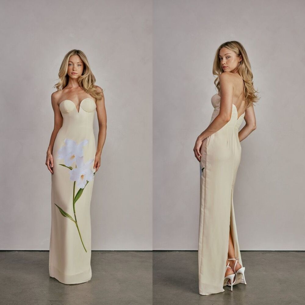 Katie May Ursula Gown in Butter Floral Size Small $368